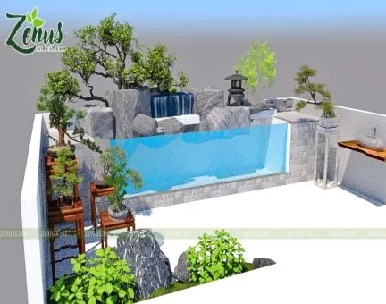 Thiết Kế Thi Công Hồ Koi Kính Sân Thượng Ecopark - Mr Bình