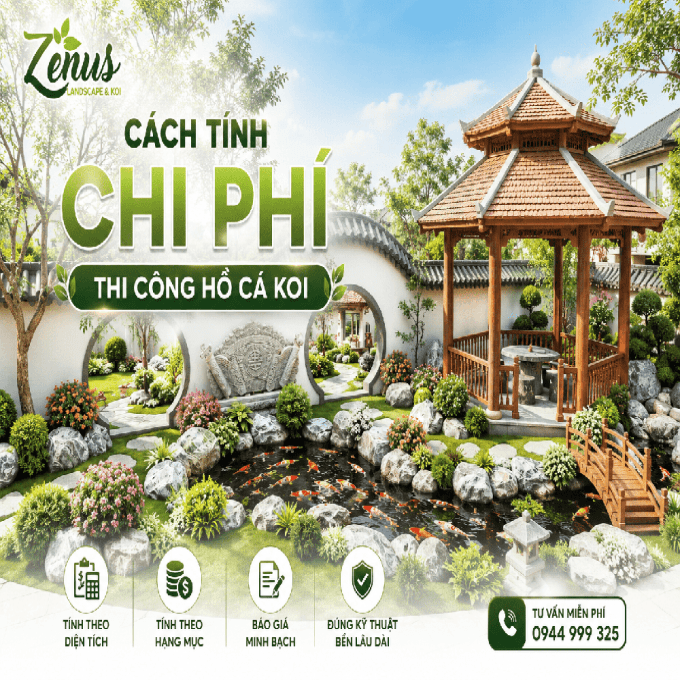 Cách Tính Chi Phí Xây Hồ Cá Koi Chuẩn Đơn Giản