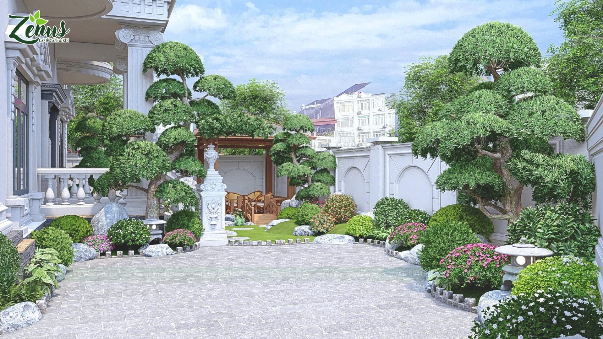 Thiết kế thi c&ocirc;ng s&acirc;n vườn biệt thự Hải Dương 