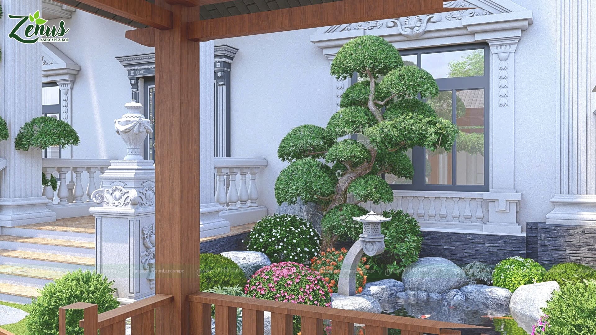 Thiết kế thi c&ocirc;ng s&acirc;n vườn biệt thự Hải Dương 