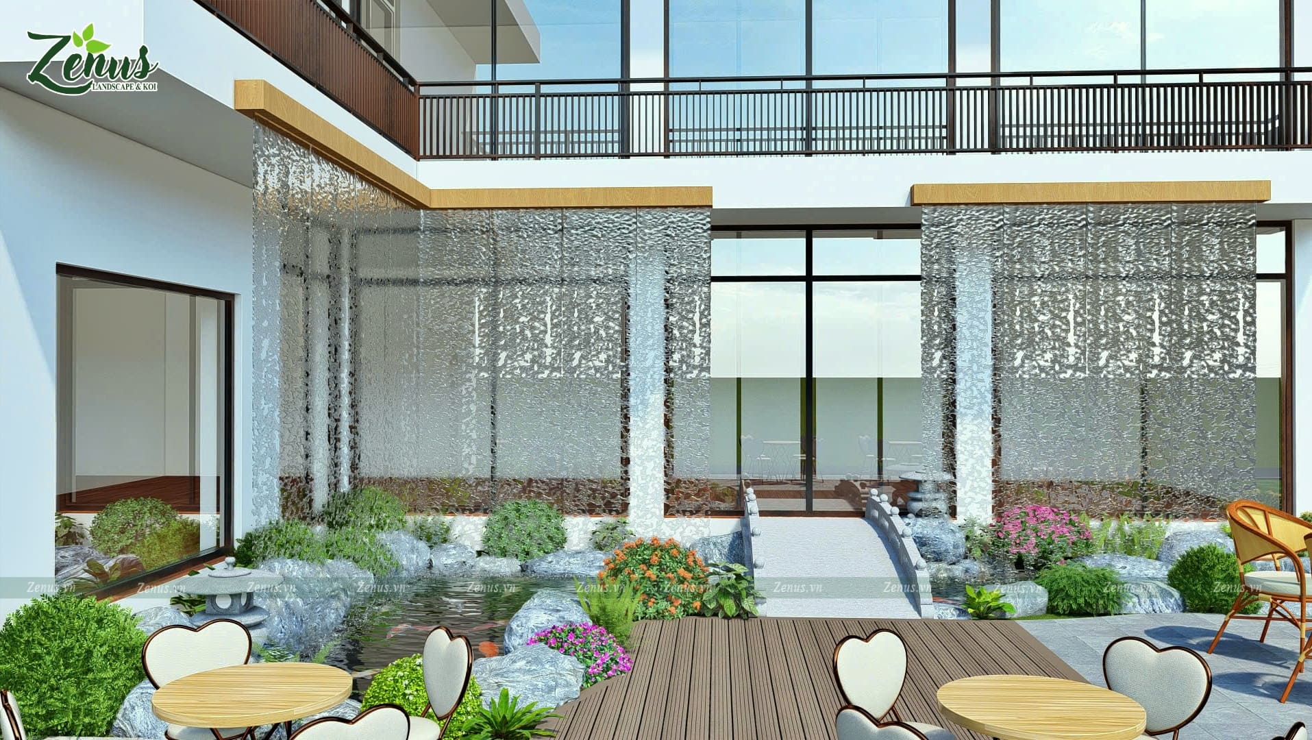 Thiết kế thi c&ocirc;ng S&acirc;n vườn Hồ Koi Nghệ An