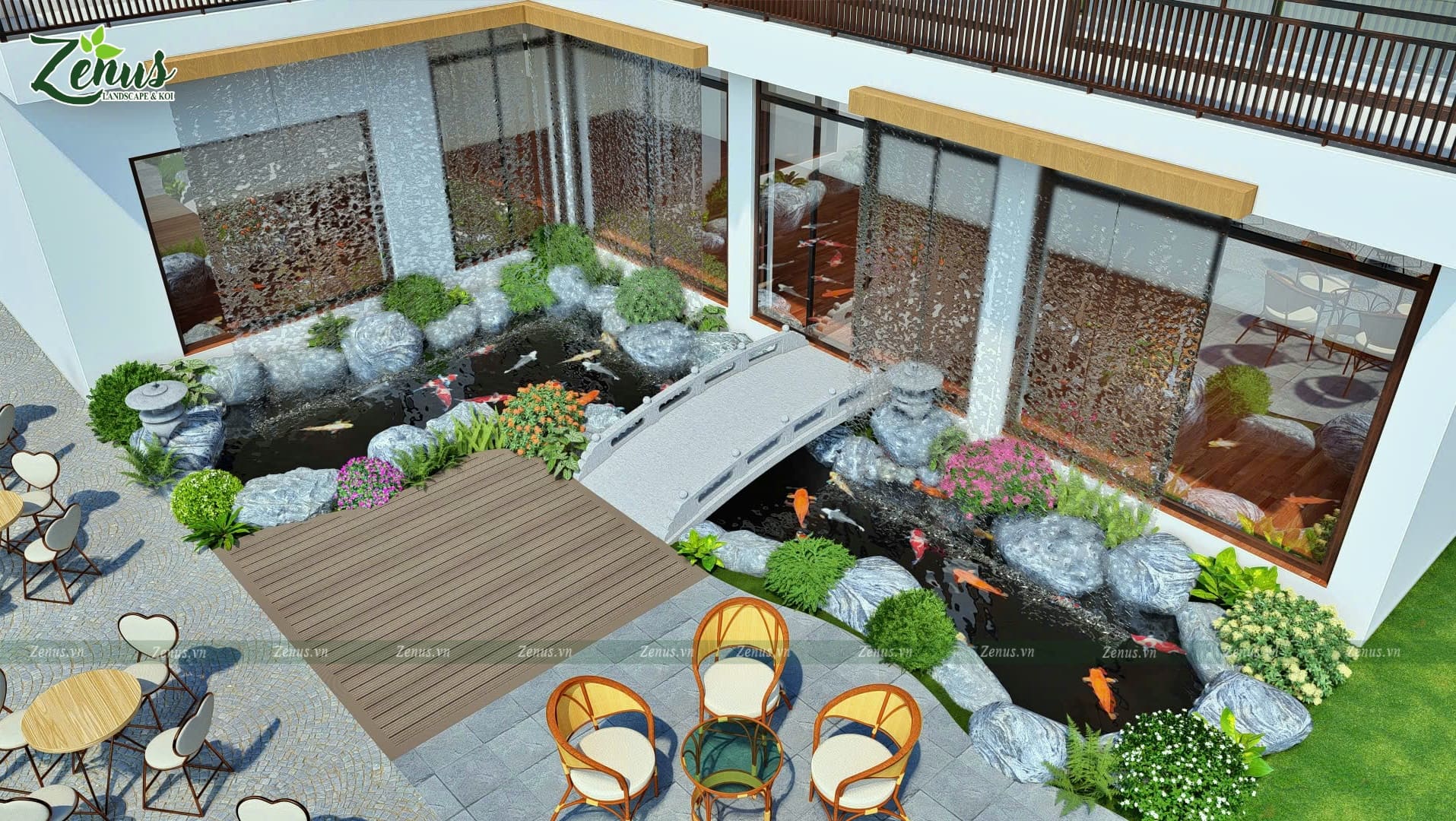 Thiết kế thi c&ocirc;ng Cafe Koi, Th&aacute;c Nước Nghệ An