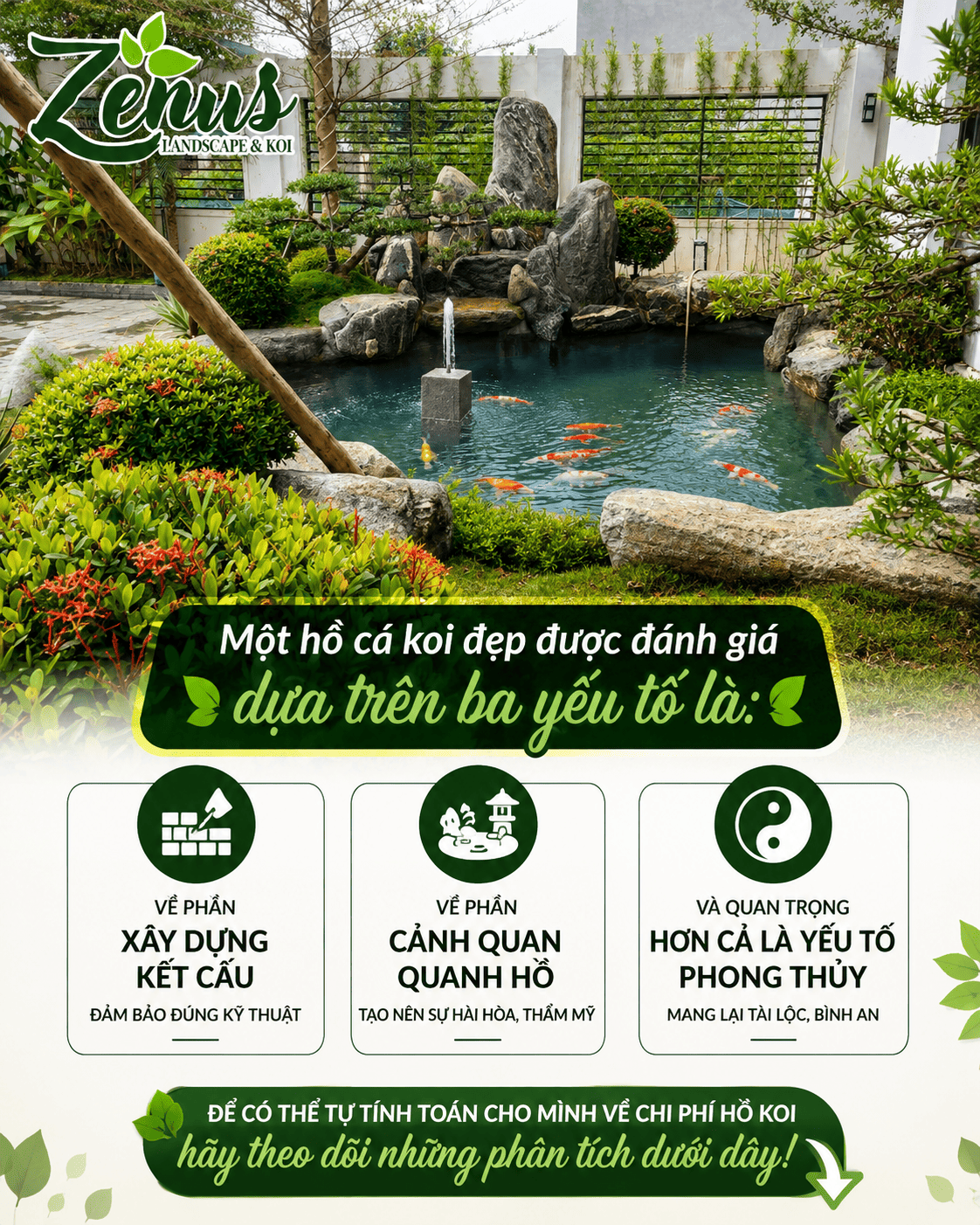 Zenus công ty top đầu thi công hồ cá koi Nhật