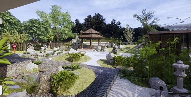 Thiết kế thi công sân vườn biệt thự Phong Cách Nhật