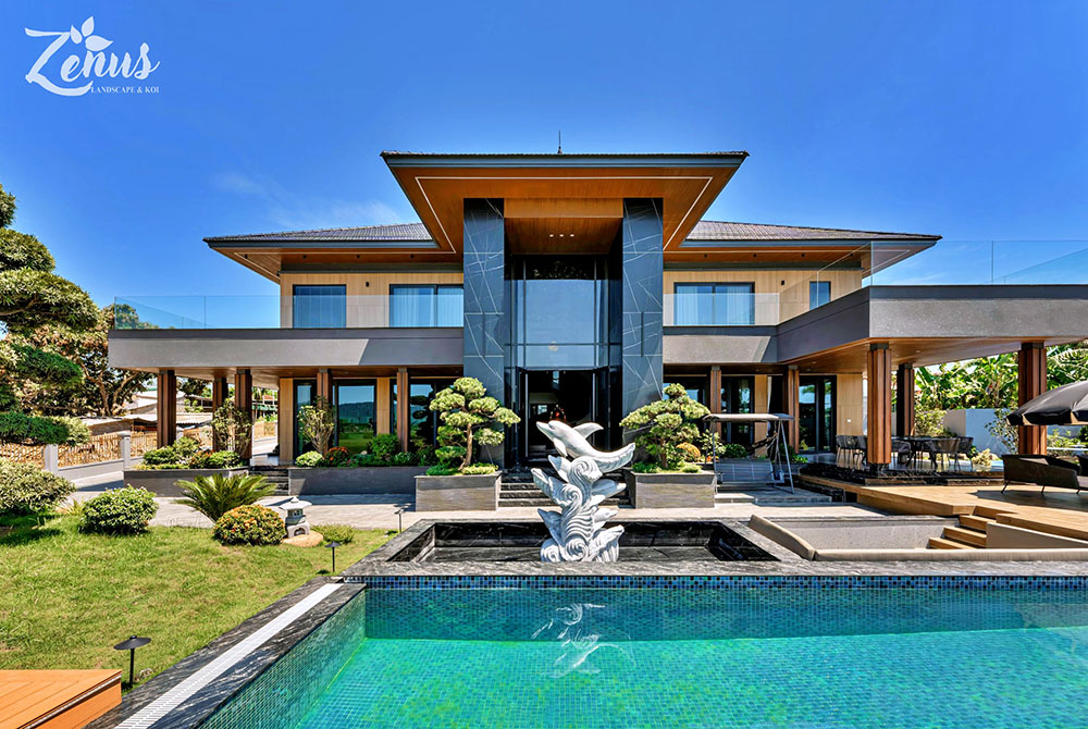 Thi c&ocirc;ng s&acirc;n vườn biệt thự Nhật Nghệ An