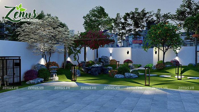 Thiết kế sân vườn đẹp biệt Thự Thái Nguyên