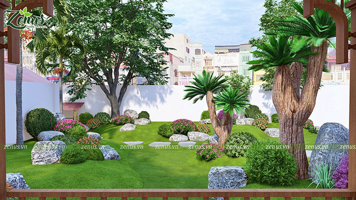 Thiết kế thi công sân vườn biệt thự Thái Nguyên