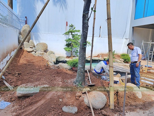 Thi công xây dựng hồ cá koi Thanh Oai