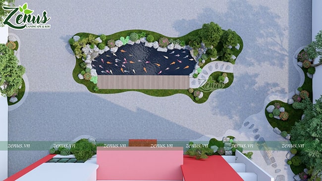 Thiết kế thi công sân vườn hồ koi Quảng Ninh