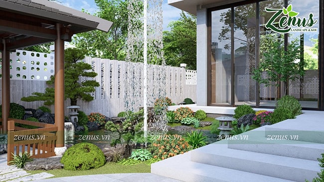 Thiết kế 3D cảnh quan vườn Nhật Thanh Oai