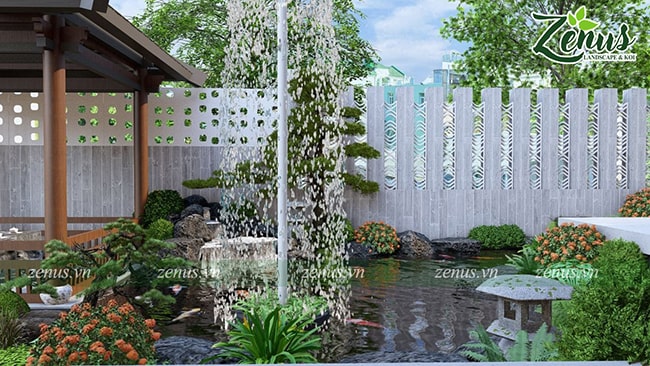 Thiết kế 3D vườn Nhật Thanh Oai