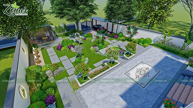 Thiết kế cảnh quan sân vườn biệt thự Phú Thọ