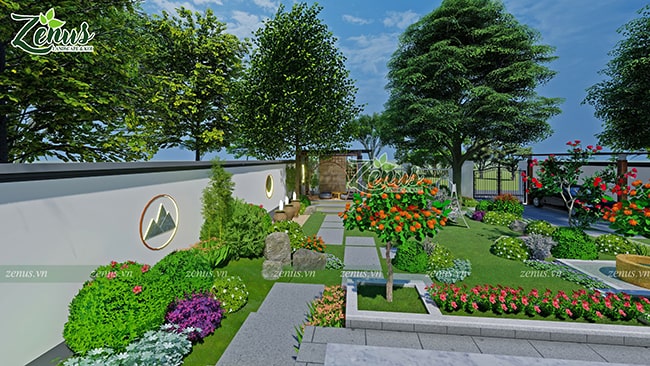 Zenus thiết kế thi công sân vườn biệt thự Phú Thọ