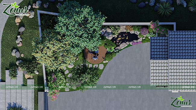 Thiết kế 3d cảnh quan sân vườn Hà Nam
