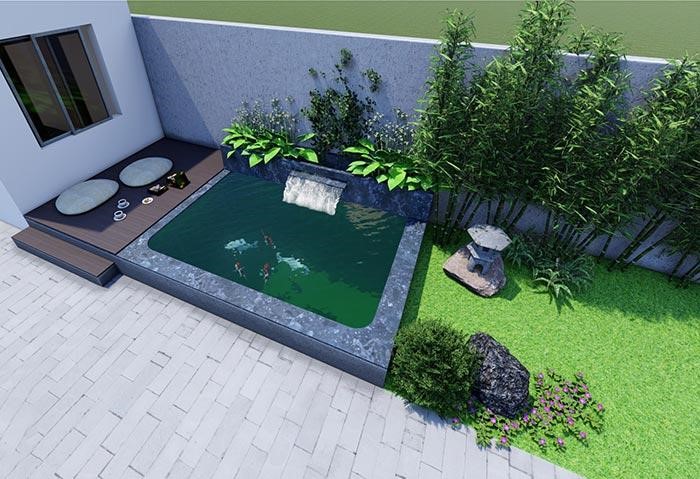 Thiết kế 3D sân vườn biệt thự