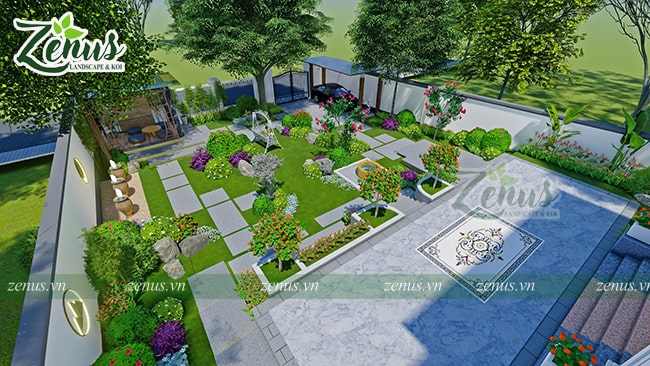 Thiết kế thi công sân vườn hiện đại